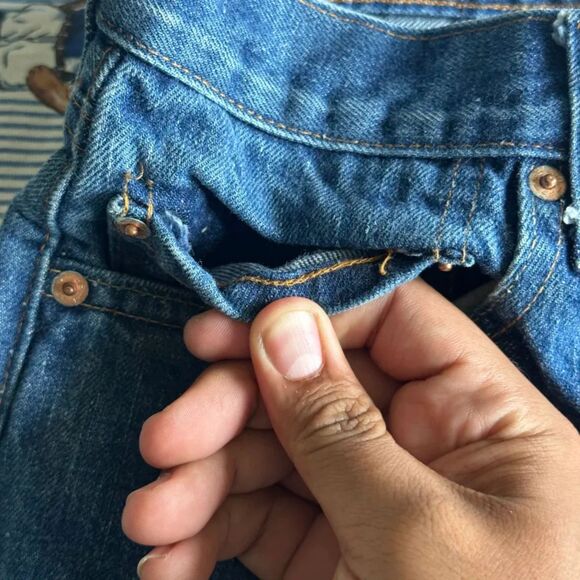 Vintage 70s Levi's 505 Big E Denim Jeans Size 34x30 - Picture 8 of 10